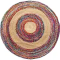 Home Decor Polyester Bomuld Og Jute Tæppe 200x200x0.7 Cm