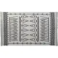Home Decor Polyester Hvid Ikat Boho Tæppe 160x250x0.7 Cm