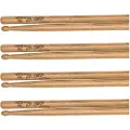 Los Cabos Rock Red Hickory Wood Tip Drumsticks 4 Pair Pack