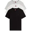 Tommy Hilfiger Tommy Jeanstil mænd. DM0DM21579 Sæt med 3 ekstra tynde logo-t-shirts sort, grå, hvid (M), Casual, Bomuld, Korte ærmer
