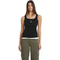 GUESS Slim Rib Emb ærmeløs T-shirt