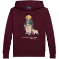 Ralph Lauren Polo Ralph Laurentil drenge. 323979491001 Fleece-sweatshirt med rødbrun Bear-poloshirt (14/16años=150/161cm), Casual, Bomuld, Burgund, børne