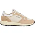Pepe Jeans Pepe Jeanstil kvinder. PLS600009 Marlon Vibe beige træningssko i læder (39), Fast, Blonder, Casual