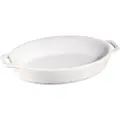 Staub Ovnfad 23 cm, hvid, keramik, Staub