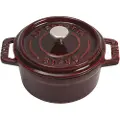 Staub Jern Mini Rund Støbejernsgryde Grenadine 250ml