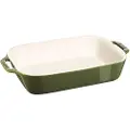 Staub Bagefad 27 x 19 cm, grøn, keramik, Staub