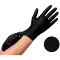3Deluxe Nitrile Handschoenen Zwart Poeder/Latex vrij - 100stuks