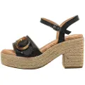 Mustang Mustangtil kvinder. 59607 Courtney sandaler sort (39), Stof, 3-5 cm, Spænder, Casual