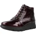 Fluchos Fluchostil kvinder. F1358 Ankelstøvler i læder F1358 Bordeaux (40), 3-5 cm, Blonder, Casual, Rødbrun, Burgund