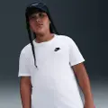 Nike Sportswear-T-shirt til større børn (udvidet størrelse) - hvid