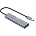 Deltaco USB-A hub - 4x USB-A Female USB hub - USB 3.0 - 4 ports - Sølv