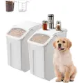 Vevor Risopbevaringsbeholder, 4,5 gallon/20 l x 2 kapacitet Stor hundefoderbeholder, Køkkeningredienser Korn Morgenmad Melbeholder, Kæledyrsfoderbeholdere med hjul, 2 målebægre, Lufttæt låg, 2-pak