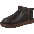 Ugg UGGtil kvinder. 1163490 Klassiske Ultra Mini læderstøvler brun (38), Fast, 1-3 cm, Ingen, Casual
