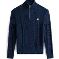 Tommy Hilfiger Tommy Jeanstil mænd. DM0DM22103 Navy strikket trøje (S), Casual, Bomuld, Blå