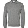 Selected 100% Merinould Strikket Poloshirt
