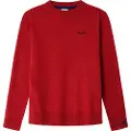 Pepe Jeans Pepe Jeanstil drenge. PB7000001 Rød Telio-trøje (8Años= 128cm), Casual, Bomuld, børnetøj