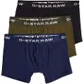G-Star G-Startil mænd. D23774-D516-G163 Sæt med 3 boxershorts Multi navy, grøn, sort (S), Casual, Afslappet, Bomuld, Blå