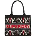 Superdry Superdrytil kvinder. W9110411A Luxe broderet tote bag sort (OSFA), Casual, Syntetisk