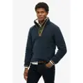 Superdry Superdrytil mænd. M2014151A Estate Fleece Half Zip Fleece blå (M), Casual, Genanvendt polister, Bæredygtig