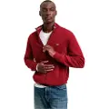 Gant Ganttil mænd. 87214 Cardigan i meget fin fåreuld med bordeauxfarvet lynlås (L), Casual, Bomuld, Burgund