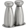 Robert Welch - Salt- og peberkværne Palm Satin Medium med bakke Sæt - Sølvfarvet - Krydderikværne & mortere - - Homeroom