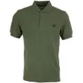 Fred perry Fred Perrytil mænd. M6000 Ensfarvet grøn poloshirt (S), Casual, Bomuld, Korte ærmer