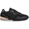 Pepe Jeans Pepe Jeanstil kvinder. PLS400008 London Party Sneakers sort (36), Fast, Blonder, Casual