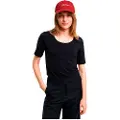 Gant Ganttil kvinder. 4203491 Scoop T-shirt sort (M), Casual, Bomuld, Korte ærmer