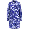 Fynch&Hatton A-line Abstract Linen Mix Kjole Med Lange ærmer