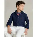 Ralph Lauren Polo Ralph Laurentil drenge. 323967600004 Navy hørskjorte (14/16años=150/161cm), Casual, Bomuld, Klassisk, Lange ærmer, Blå, børnetøj