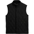 Superdry Superdrytil mænd. M5012273A Sort quiltet vest (XL), Casual, Genanvendt polister, Bæredygtig