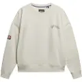 Superdry Superdrytil kvinder. W2012446A Athletic Relaxed Printed Crew Sweatshirt off-white (XL), Beige, Casual, Bomuld