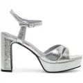 MARIAMARE Mariamaretil kvinder. 68532 Roseta-sandaler i sølv (39), Sølvfarvet, Stof, mere end 10 cm, Spænder, Casual, Party