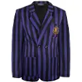 Cinereplicas Onsdag Nevermore Academy Sort Stribet Blazer Jakke Dragt