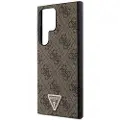 GUESS Samsung Galaxy S24 Ultra Guess 4G Grip Stand Triangle Logo Etui - Brun