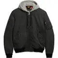 Superdry Superdrytil mænd. M5012080A Militær bomberjakke sort (M), Casual, Nylon