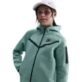 Nike Sportswear Tech Fleece-hættetrøje med fuld lynlås til piger - grøn