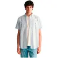 Gant Ganttil mænd. 3000121 Regular Fit kortærmet skjorte i lyseblå gingham poplin (3XL), Bomuld, Korte ærmer