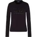 Emporio Armani EA7til kvinder. 7W000544_AF14880 T-shirt Crystal sort (M), Casual, Bomuld, Lange ærmer