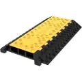Vevor 3-kanals gummikabelbeskytterrampe 94,5x50x8 cm kraftig kabelledningsafdækning rampe fartbump indkørselsslange kabelrampe beskyttelsesafdækning