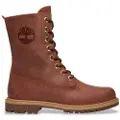 Timberland Timberlandtil kvinder. TB0A43MXEM41 8-tommer vandtætte støvler i brunt læder (39.5), Fast, Lynlås, Casual
