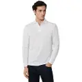 Hackett Londontil mænd. HM5500016 Merceriseret hvid poloshirt (XL), Casual, Bomuld, Lange ærmer