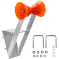 Vevor Bådtrailerspilstativ, 50,8-76,2 mm spilstolper, Bådtrailerspilsæde med TPU orange rulle og U-bolte, Velegnet til jetski, sejlbåd, fiskerbåd, speedbåd (galvaniseret), sølv