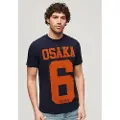 Superdry Superdrytil mænd. M1011923A Osaka 6 navy grafisk T-shirt (S), Casual, Bomuld, Korte ærmer, Blå