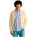 Gant Ganttil mænd. 8030200 Stribet cardigan med lynlås og beige tekstur (L), Casual, Bomuld, Klassisk, Lange ærmer