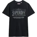 Superdry Superdrytil mænd. M1012229A Heritage T-shirt sort (M), Casual, Bomuld, Korte ærmer