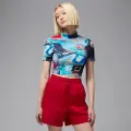 Jordan Kortærmet Jordan-croptop i maskinstrik med print til kvinder - hvid