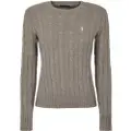Ralph Lauren Polo Ralph Laurentil kvinder. 211971795001 Grå knudret trøje (XS), Casual, Bomuld