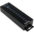StarTech.com 10 Port Industrial Usb 3.0 Hub With Esd & 350w Surge Protection Usb 3.2 Gen 1 (3.1 Gen 1) Type-b Usb 3.2 Gen 1 (3.1 Gen 1) Type-a