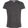 Tommy Hilfiger Tommy Jeanstil mænd. DM0DM09586 Tjm Slim Jaspe C hals (M), Casual, Grå, Bomuld, Polyester, Korte ærmer, Økologisk bomuld, Bæredygtig